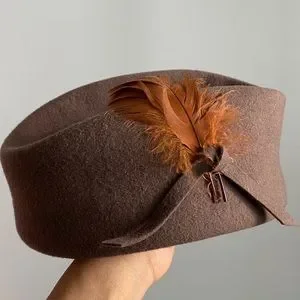 Beautiful Vintage Brown Doeskin Felt 100% Wool Pill Box Hat Geo W Bollman Co Inc Bollman Doeskin - Etsy main image 4